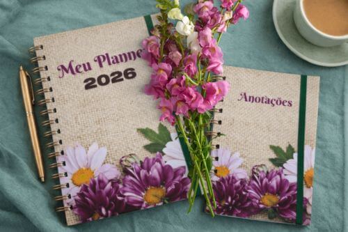 Kit Planner Datado 2026 e Bloco de Anotações